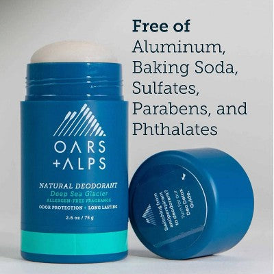 OARS + ALPS Men's Sensitive Roll-On Natural Deodorant Deep Sea Glacier 2.6oz - New