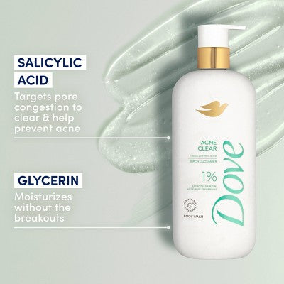 Dove Serum Body Wash Acne Clear 18.5 fl oz - Imperfect Container