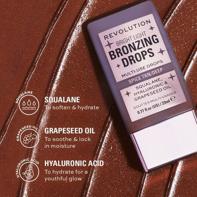 Makeup Revolution Bright Light Bronzing Drops Scorched 0.77 fl oz - New