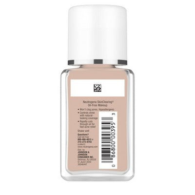 Neutrogena Skin Clearing Oil-Free Liquid Foundation 20 Natural Ivory 1 fl oz - Imperfect Container