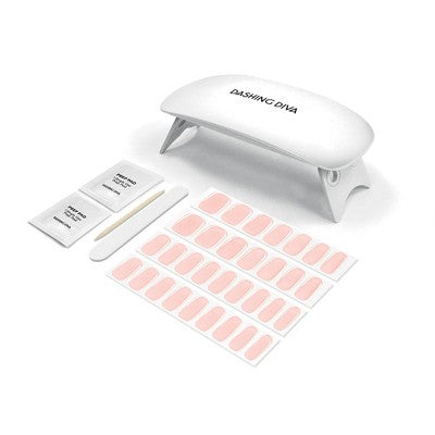 Dashing Diva Glaze Semi-Cured Gel Nail Polish Strips Starter Kit Pale Blush 32ct - Imperfect Box