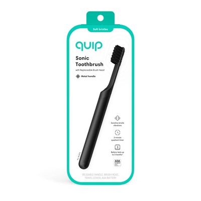 quip Sonic Electric Metal Toothbrush and Travel Case Black - Imperfect Box