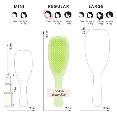 Tangle Teezer Fine & Fragile Plant Detangling Hair Brush Cool Matcha - Imperfect Box