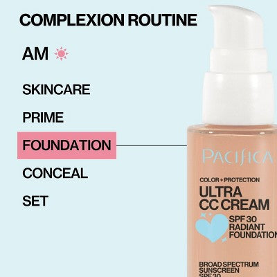 Pacifica Ultra CC Cream Radiant Foundation Warm/Light 1 fl oz - Imperfect Box