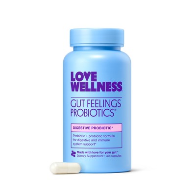 Love Wellness Gut Feelings Probiotics for a Healthy Gut & Immunity 30ct - Imperfect Container
