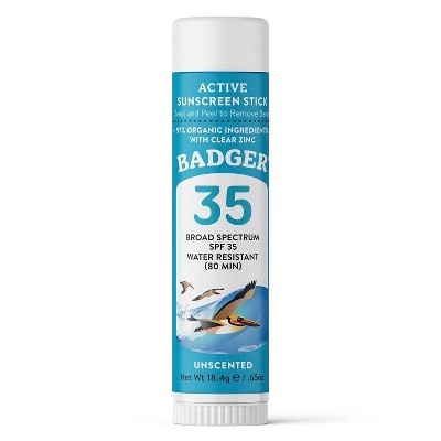 Badger Sport Mineral Sunscreen Face Stick SPF 35 0.65oz - New