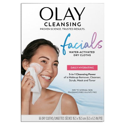 Olay Daily Facials Hydrating Cleansing Cloths Scented 66ct - Imperfect Box