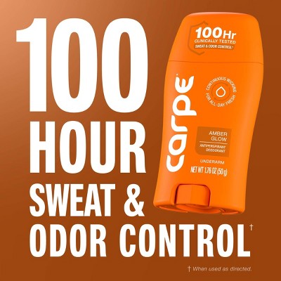 Carpe Women's 100HR Sweat & Odor Control Deodorant Amber Glow 1.76oz - Imperfect Container