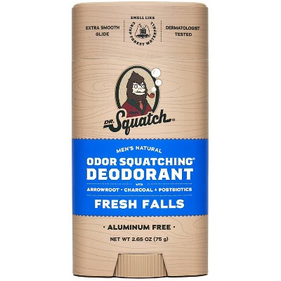 DR. SQUATCH Men's Natural Solid Deodorant Fresh Falls Aluminum -Free 2.65oz - New