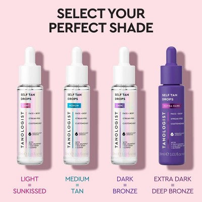 Tanologist Sunless Tanning Drops Face & Body Self Tanner Liquid Medium 1.01 fl oz - Imperfect Container