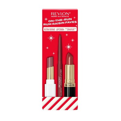 Revlon Rum Raisin Gift Set Liner, Lipstick & Balm Lip Kit Rum Raisin 3ct - Imperfect Box
