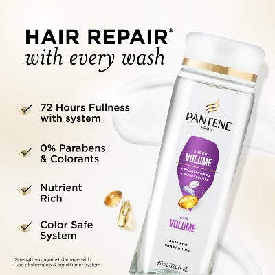 Pantene Pro-V Sheer Volume Shampoo 12 fl oz - Imperfect Container