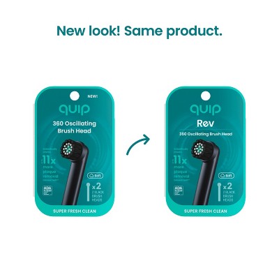 quip Rev Oscillating Brush Head Refill Black 2pk - Imperfect Box