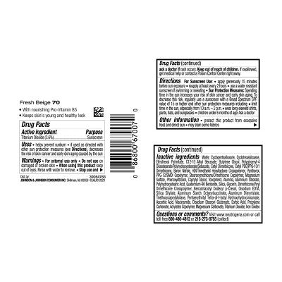 Neutrogena Healthy Skin Liquid Makeup Foundation 70 Fresh Beige - Imperfect Container