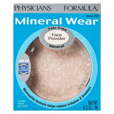 Physicians Formula Mineral Wear Pressed Powder (Talc-Free) Light Beige 0.3oz - New