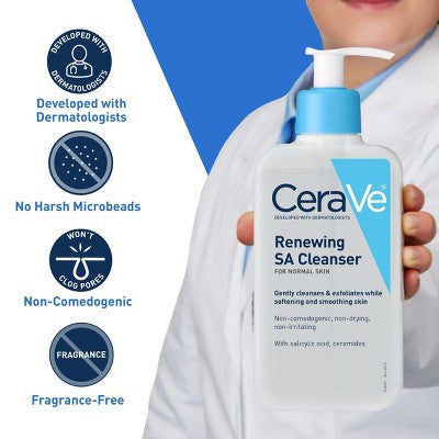 CeraVe SA Face Wash Salicylic Acid Cleanser 8 fl oz - Imperfect Container