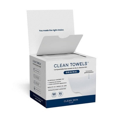 Clean Skin Club Disposable Face Towel for Improved Skin XL 50ct - New