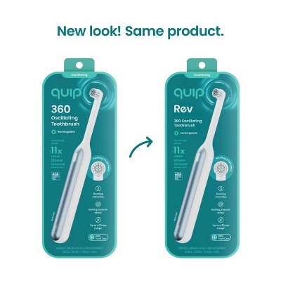 quip Rev Oscillating Rechargeable Electric Toothbrush White/Blue - Imperfect Box