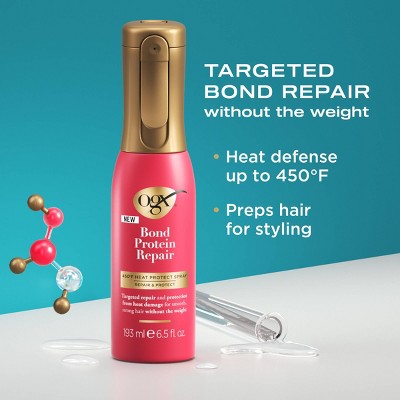 OGX Repair & Protect Bond Protein Repair 450F Heat Protectant Spray  6.5 fl. oz - Imperfect Container