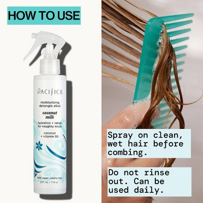 Pacifica Coconut Milk Leave on Detangling and Repair Spray  7 fl oz - New