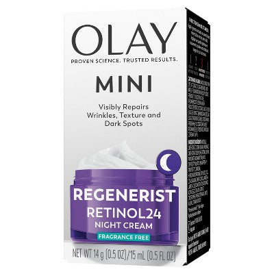 Olay Regenerist Retinol 24 + Peptide Night Face Moisturizer Trial Size 0.5oz - New