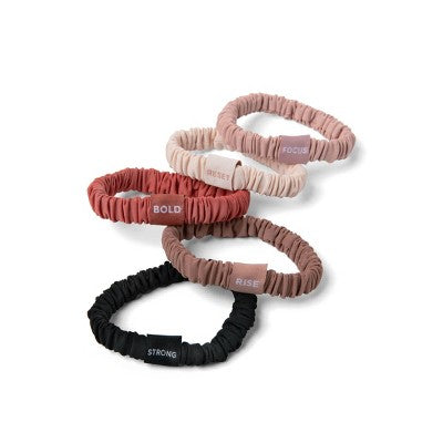 The Hair Edit Affirmation Ribbons Skinny Scrunchies 5pk - New