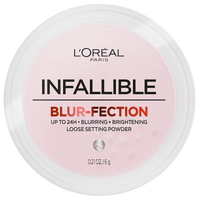 L'Oreal Paris Infallible Blur-fection Longwear Loose Setting Powder Brightening Light Pink 0.21 oz - Imperfect Container
