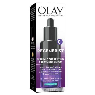 Olay Regenerist Anti-Aging Night Serum, Hydrating & Wrinkle Correcting Treatment 1 fl oz - New