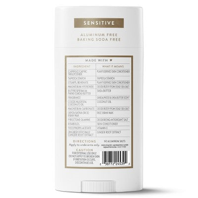 Native Sensitive Men's Deodorant Sandalwood & Shea Butter 3.1 oz - New