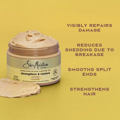 SheaMoisture Jamaican Black Castor Oil Strengthen & Restore Hair Mask 11.5oz - New