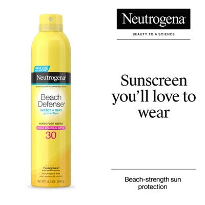 Neutrogena Beach Defense Sunscreen Spray SPF 30 8.5oz - Imperfect Container