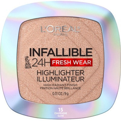L'Oreal Paris Infallible Longwear 24HR Powder Highlighter 15 Champagne Glow 0.31oz - New