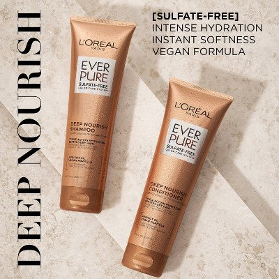 L'Oreal Paris EverCreme Sulfate Free Deep Nourish Shampoo 8.5 fl oz - Imperfect Container