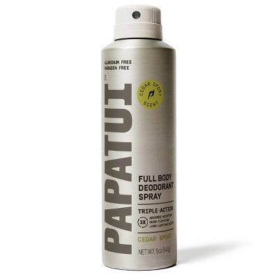 Papatui Men's  Long-Lasting Odor Protection Body Deodorant Spray Cedar Sport 5oz - Imperfect Container