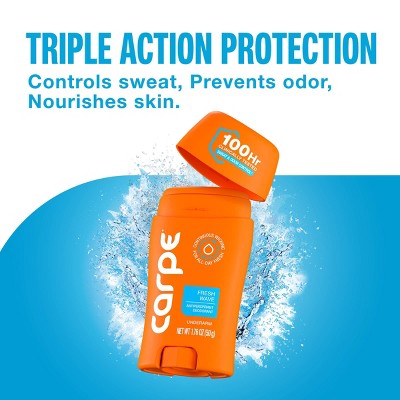 Carpe Men's 100HR Sweat & Odor Control Antiperspirant Deodorant Fresh Wave 1.76oz - Imperfect Container