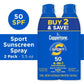 Coppertone Sport Sunscreen Spray SPF 50 11oz Twin Pack - New