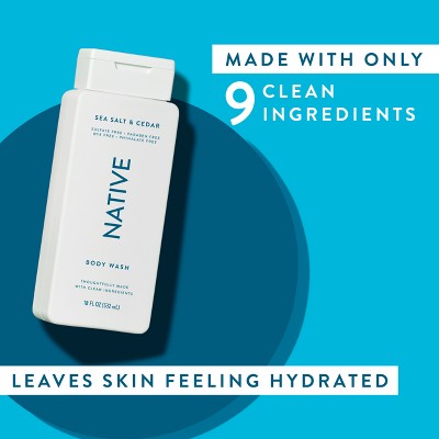 Native Body Wash for Men & Women Sea Salt & Cedar 18 fl oz - Imperfect Container