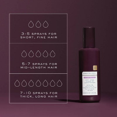 Kristin Ess+ Color Safe Leave-In Conditioner & Heat Protectant Sulfate-Free  UV Color Shield & Peptide Technology 8.45 fl oz - Imperfect Container