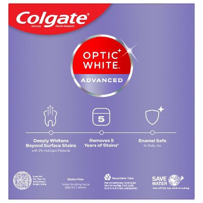 Colgate Optic White Adv Whitening Toothpaste Icy Fresh  3.2oz/3pk - Imperfect Box