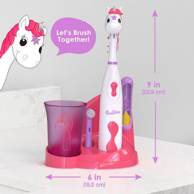 Brusheez Sparkle the Unicorn Kid's Electric Toothbrush Set - Imperfect Box