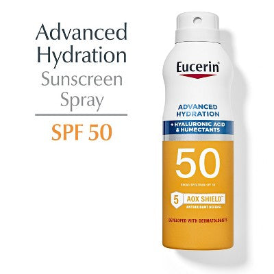 Eucerin Advanced Hydration Sunscreen Spray SPF 50 6oz - Imperfect Container