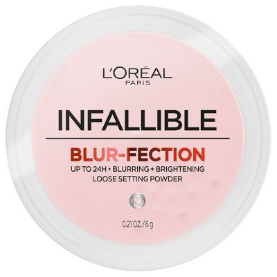 L'Oreal Paris Infallible Blur-fection Longwear Loose Setting Powder Brightening Deep Pink 0.21oz - Imperfect Container