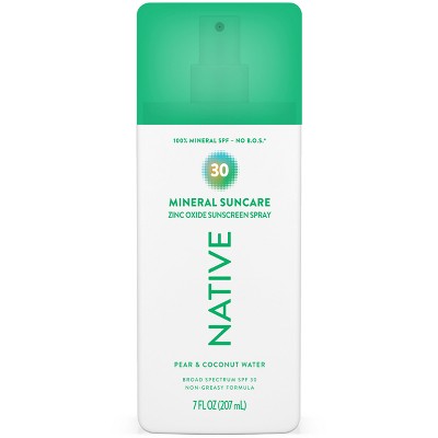 Native Mineral Sunscreen Spray Pear & Coconut Water SPF 30 7 fl oz - Imperfect Container