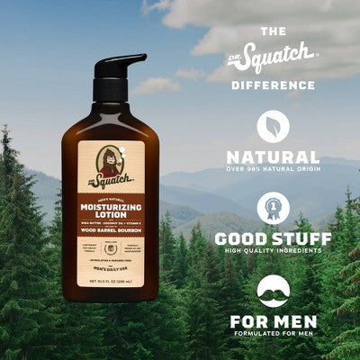 DR. SQUATCH Men's Natural Hand Lotion Wood Barrel Bourbon 10 fl oz - New