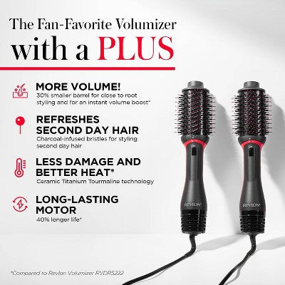 Revlon One-Step Volumizer PLUS Hair Dryer and Hot Air Brush  Black - Imperfect Box