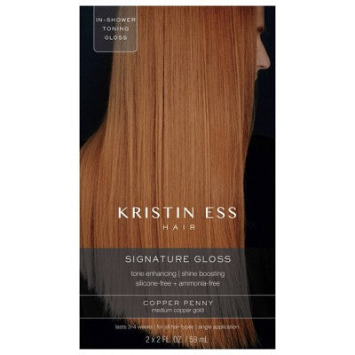 Kristin Ess Hair Gloss in Copper Penny for Red or Auburn Hair Semi Permanent Dye + Toner 4 fl oz - Imperfect Box