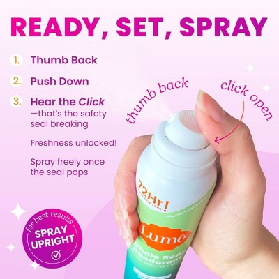 Lume Whole Body Deodorant Spray Lavender 3.6oz - Imperfect Container