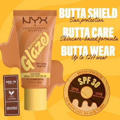 NYX Professional Makeup Buttermelt Glaze Skin Tint SPF 30 Almond Butta 1.01 fl oz - Imperfect Container