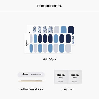 Ohora Gel Nail Art Design Line Sapphire Soiree 30ct - Imperfect Box