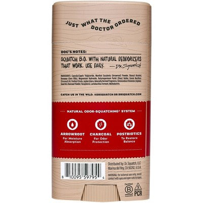DR. SQUATCH Men's Natural Deodorant Sandalwood Summit 2.65oz - New